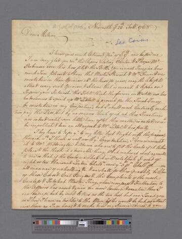 Archdeacon, William. Letter to Elizabeth (Robinson) Montagu