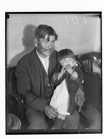 Native American father and child