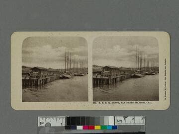 S.P.R.R. depot, San Pedro Harbor, Cal