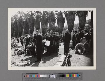 Funeral service for Peter SooHoo, service at Rosedale Cemetery, casket being carried to the grave site