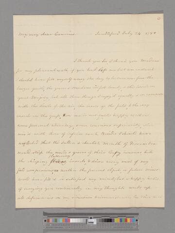 Montagu, Elizabeth (Robinson). Letter to Leonard Smelt & Mrs. Smelt