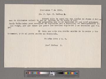 Letter from José Chávez Torres (Calvillo, Aguascalientes) to Paco Chávez Esparza (Mexicali, Baja California)