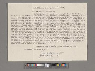 Letter from José Chávez Torres (Calvillo, Aguascalientes) to Paco Chávez Esparza