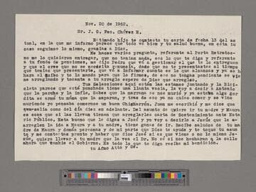 Letter from José Chávez Torres (Calvillo, Aguascalientes) to Paco Chávez Esparza (Mexicali, Baja California)