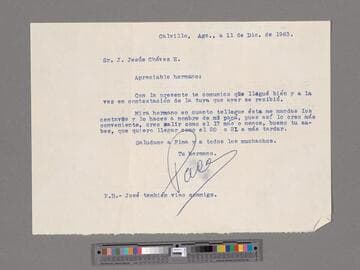 Letter from Paco Chávez Esparza (Calvillo, Aguascalientes) to Jesús Chávez Esparza (San José, California)