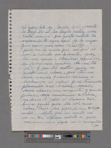 Letter from Rogelio Martínez Serna (Ciudad Juárez, Chihuahua) to Paco Chávez Esparza (San José, California)