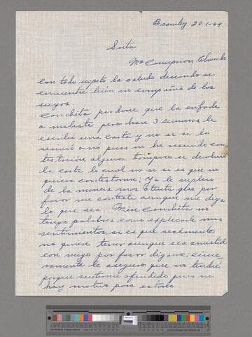 Letter from José Chávez Esparza (Brawley, California) to María Concepción Alvarado Loera (Calvillo, Aguascalientes)