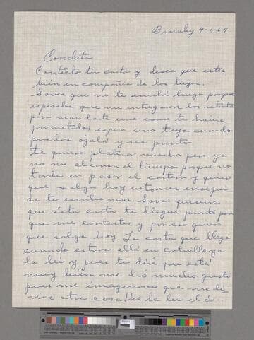 Letter from José Chávez Esparza (Brawley, California) to María Concepción Alvarado Loera (Calvillo, Aguascalientes)