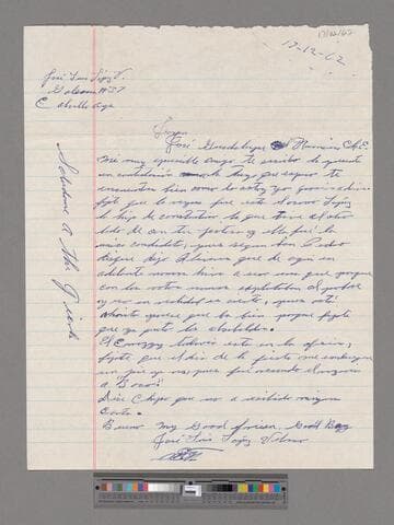 Letter fromJ. Luis López Velasco (Calvillo, Aguascalientes) to Paco Chávez Esparza (Mexicali, Baja California)