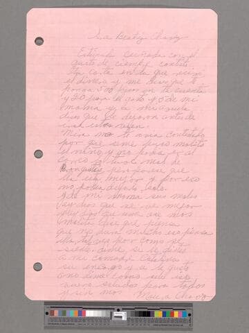 Letter from Maura Chávez (Calvillo, Aguascalientes) to Beatriz Chávez (San José, California)