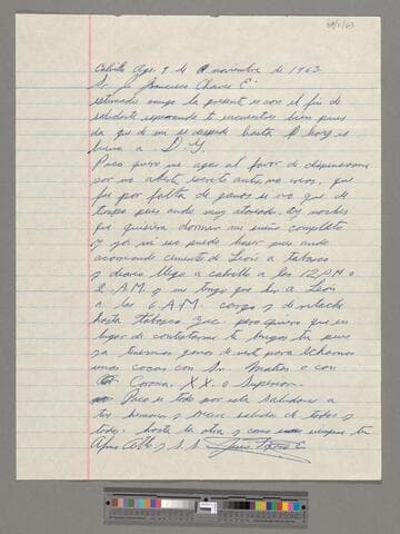 Letter from Jesús Lozano (Calvillo, Aguascalientes) to Paco Chávez Esparza (San José, California)