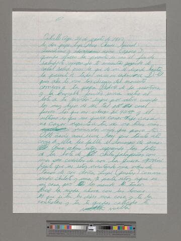 Letter from Jesús Lozano (Calvillo, Aguascalientes) to Paco Chávez Esparza (San José, California)