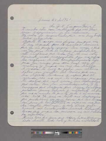 Letter from Asunción Alvarado Loera (Calvillo, Aguascalientes) to Paco Chávez Esparza (Brawley, Califonia)