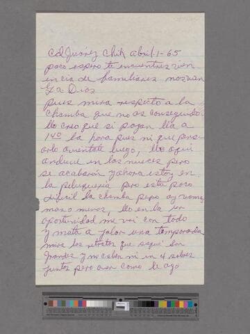 Letter from Rogelio Martínez Serna (Ciudad Juárez, Chihuahua) to Paco Chávez Esparza (San José, California)
