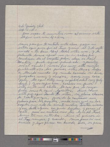 Letter from Rogelio Martínez Serna (Ciudad Juárez, Chihuahua) to Paco Chávez Esparza (San José, California)