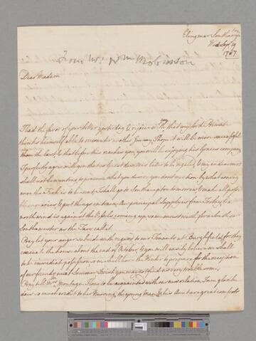 Robinson, Mary (Richardson). Letter to Elizabeth (Robinson) Montagu