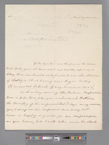 Montagu, Elizabeth (Robinson). Letter to Sir William Weller Pepys, Bart