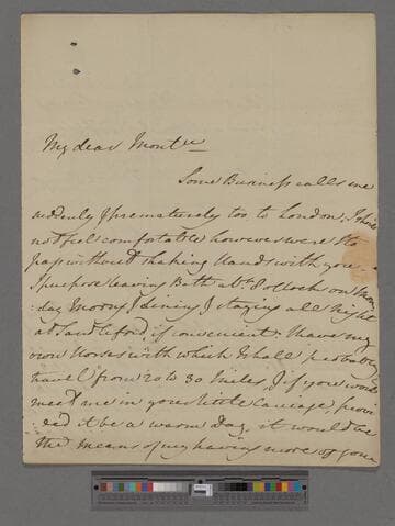 Wilberforce, William. Letter to Matthew Montagu, 4th Baron Rokeby