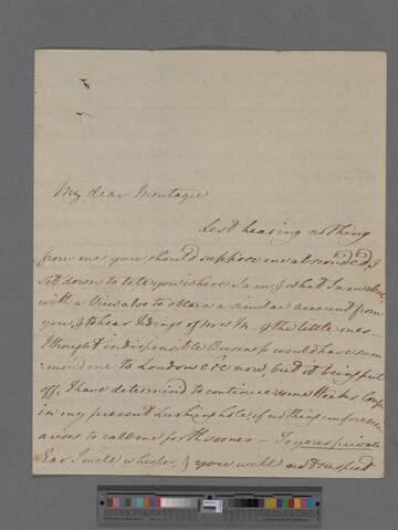 Wilberforce, William. Letter to Matthew Montagu, 4th Baron Rokeby