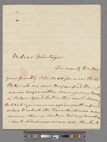 Wilberforce, William. Letter to Matthew Montagu, 4th Baron Rokeby