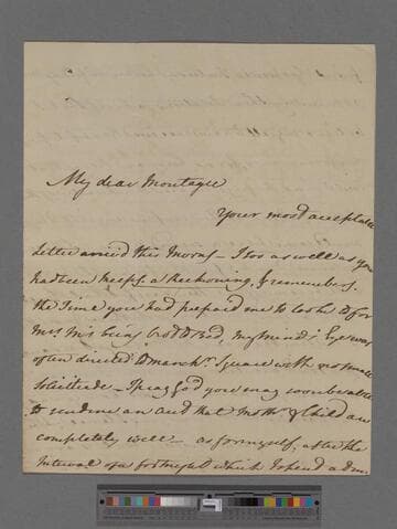 Wilberforce, William. Letter to Matthew Montagu, 4th Baron Rokeby