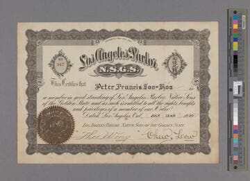 Certificate of membership, no. 347, Los Angeles Parlor, Native Sons of the Golden State, July 22nd, 1920
