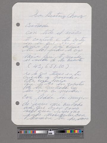 Letter from Maura Chávez (Calvillo, Aguascalientes) to Beatriz Chávez (San José, California)