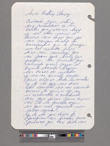 Letter from Maura Chávez (Calvillo, Aguascalientes) to Beatriz Chávez (San José, California)