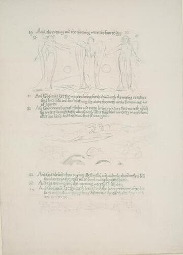 Illustrated manuscript of Genesis : The fourth and fifth days of Creation