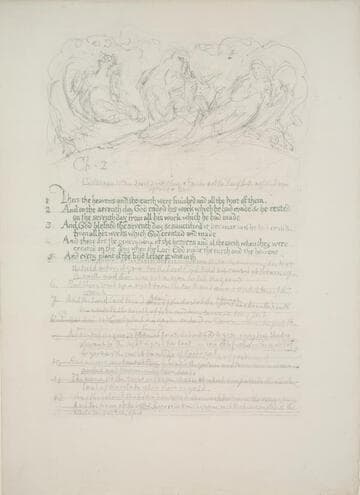 Illustrated manuscript of Genesis : Adam and Eve in the Garden of Eden