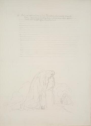 Illustrated manuscript of Genesis : God the Father marking Cain's forehead