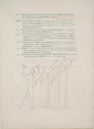 Illustrated manuscript of Genesis : The creation of Adam
