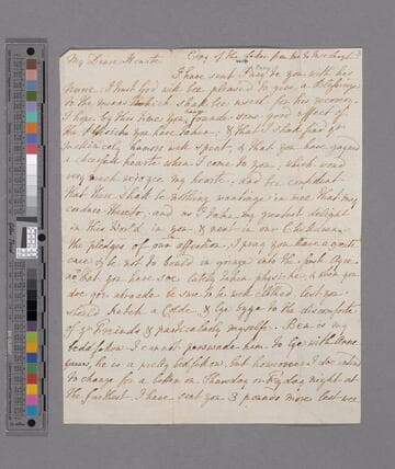 William Leigh, 1604-1690, letter, Adlestrop, to Joanna Pury Leigh