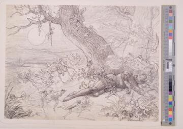 Standing Man Speaking to Seated Man and Woman