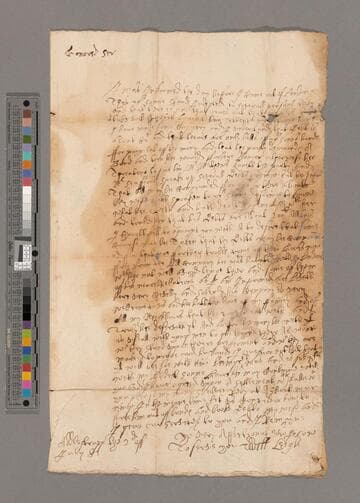 William Leigh, 1604-1690, letter, Adlestrop, to Henry Wight