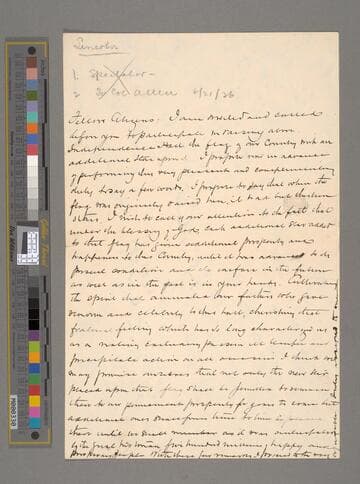 Abraham Lincoln copy of speech given in Philadelphia, Pennsylvania