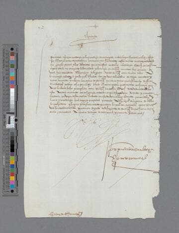 Felipe II, King of Spain, document to the Governor of Cartagena