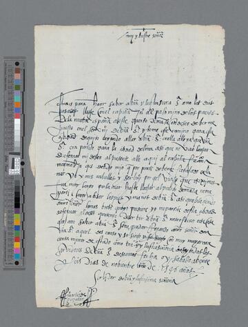 Juan Ortiz de Guzman letter to Gonzalo Pizarro