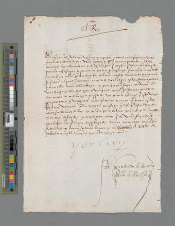 Carlos V, Emperor of Germany and King of Spain, document to Blasco Núñez Vela