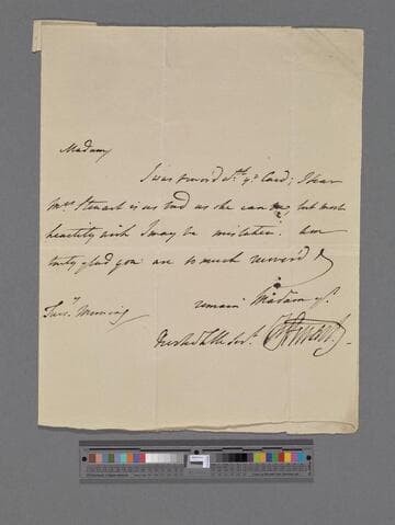 Stewart, -----. Letter to Elizabeth (Robinson) Montagu