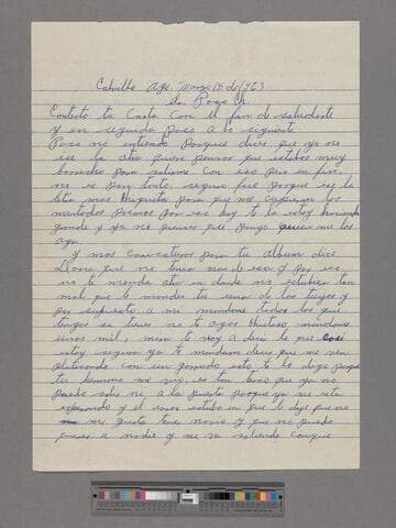 Letter from Asunción Alvarado Loera (Calvillo, Aguascalientes) to Paco Chávez Esparza (Brawley, Califonia)