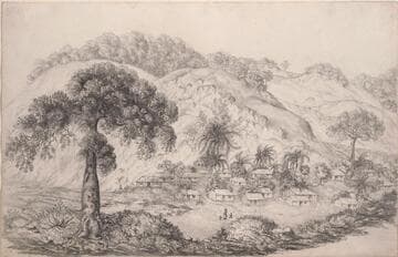 Slave houses on the Barrett plantation, Jamaica