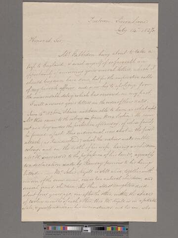 Tilley, Matthew. Letter to John Clarkson