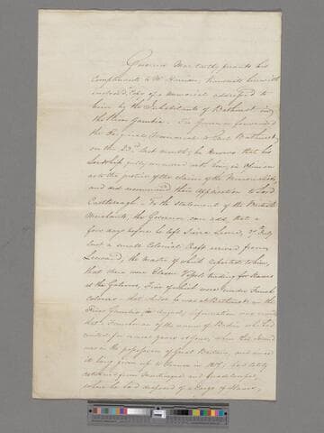 MacCarthy, Sir Charles. Letter to Thomas Harrison