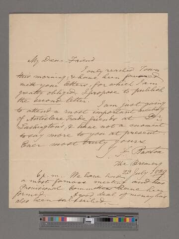Buxton, Sir Thomas Fowell, 1st Bart. Letter to Thomas Clarkson