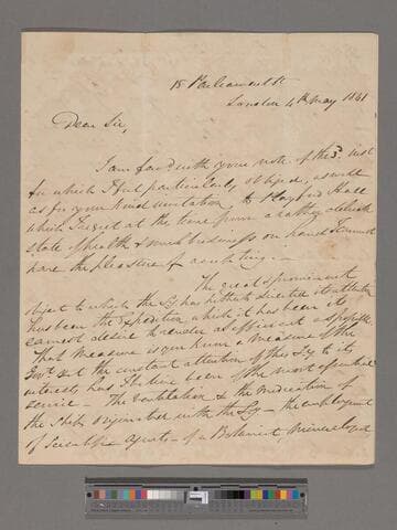 Trew, J. M. Letter to Thomas Clarkson