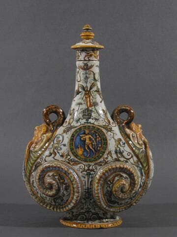Urbino Maiolica Pilgrim Bottle