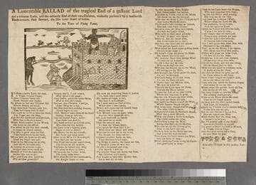 A lamentable ballad of the tragical end of a gallant lord and a virtuous lady, and the untimely end of their two children, wickedly perform'd by a heathenish black-a-moor, their servant, the like never heard of before. To the tune of Flying fame, [sic]