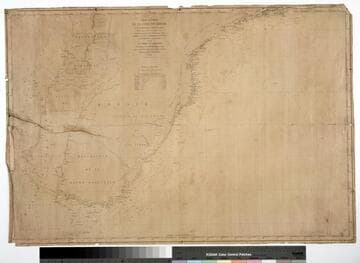 Carte routière de la côte du Brésil de Rio Janeiro au Rio de la Plata et au Paraguay : dressée d'apres les documents les plus récents assujettis aux observations faites à bord des Avisos à vapeur le Bisson (de 1856 à 1860) et le D'Entrecasteaux (de 1861 à 1862) / par Mr. E. Mouchez, Capitaine de Fregate