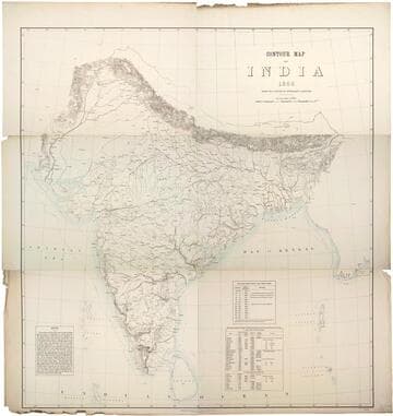 Contour map of India